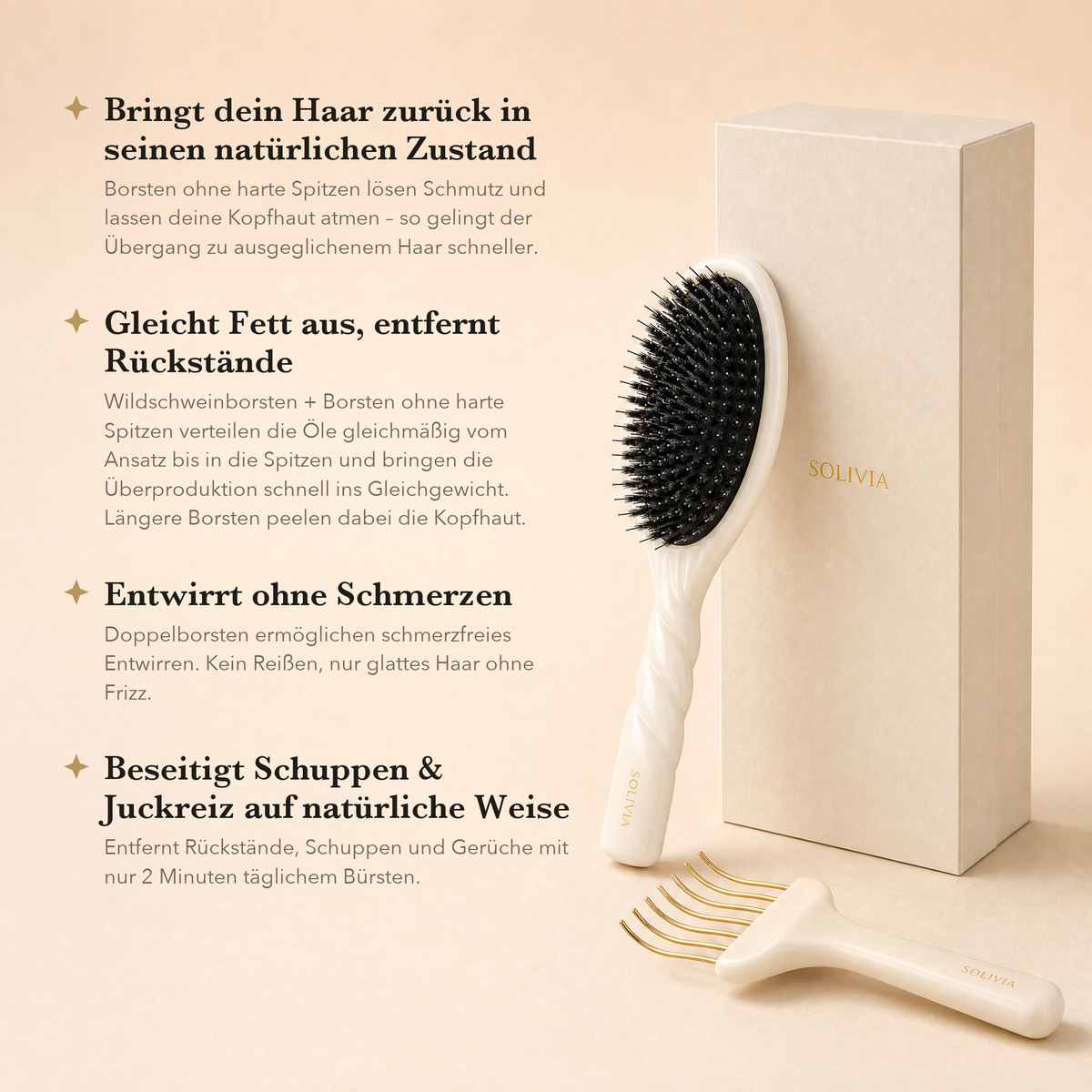 Vorteile der Solivia Bürste mit Geschenkbox