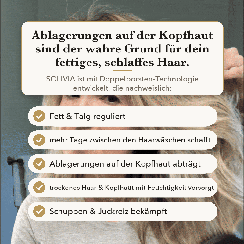 Ablagerungen auf der Kopfhaut – Doppelborsten-Technologie